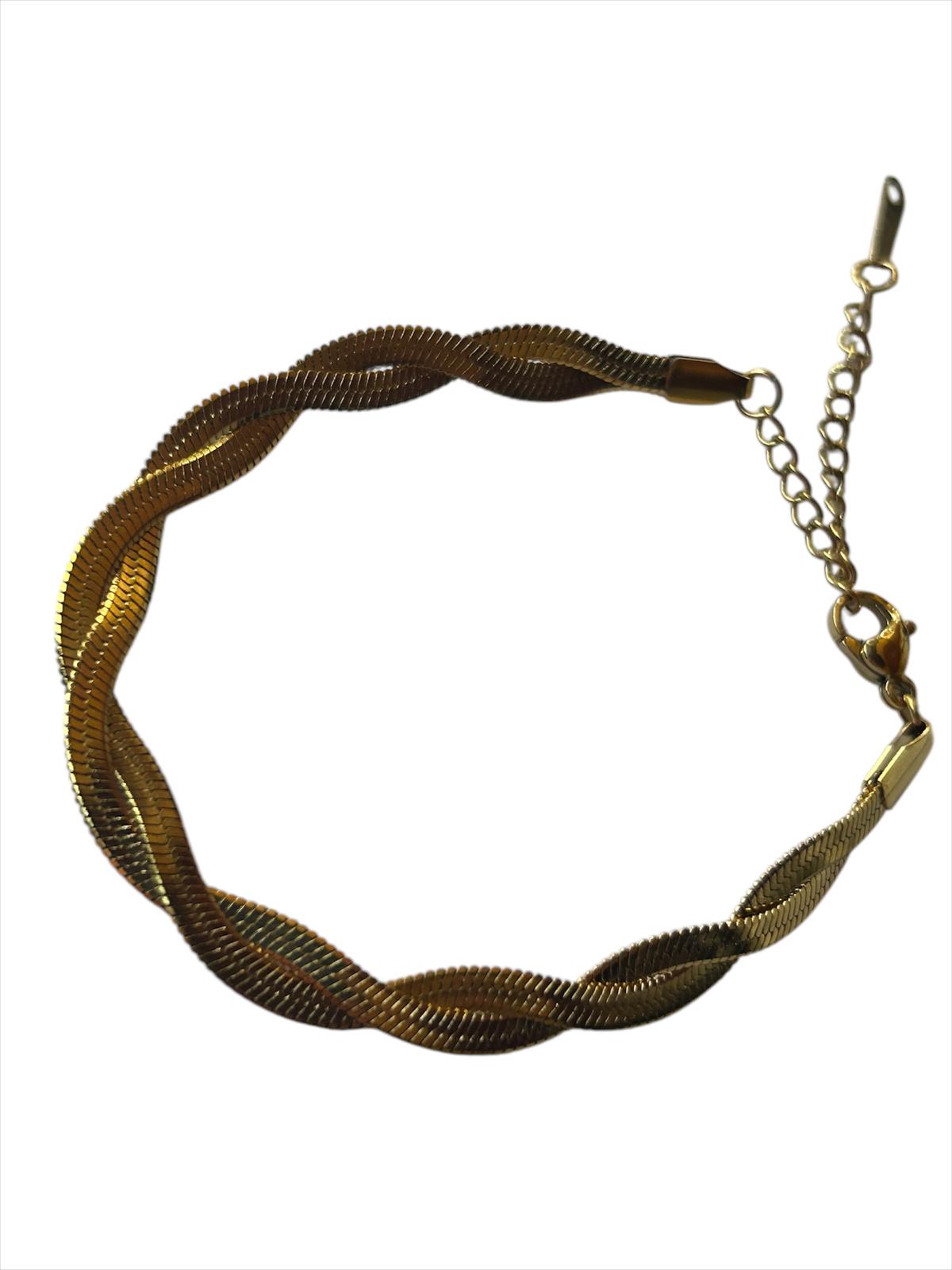 Bracciale Snake Retrò in Acciaio placcato in Oro 18K