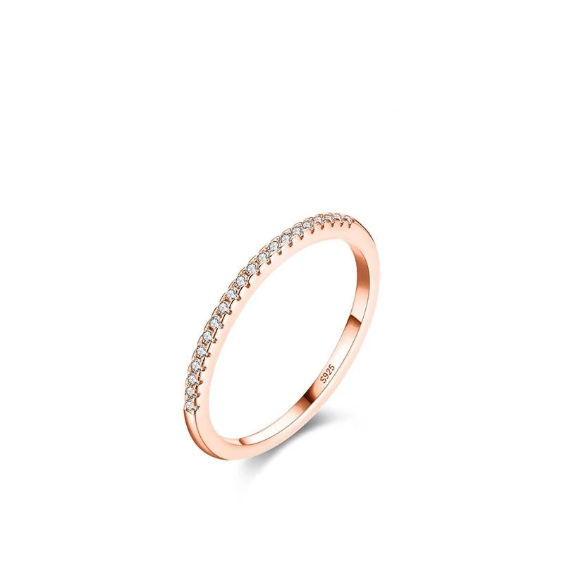 Anello in Argento S 925 certificato con Zirconi Rose Gold