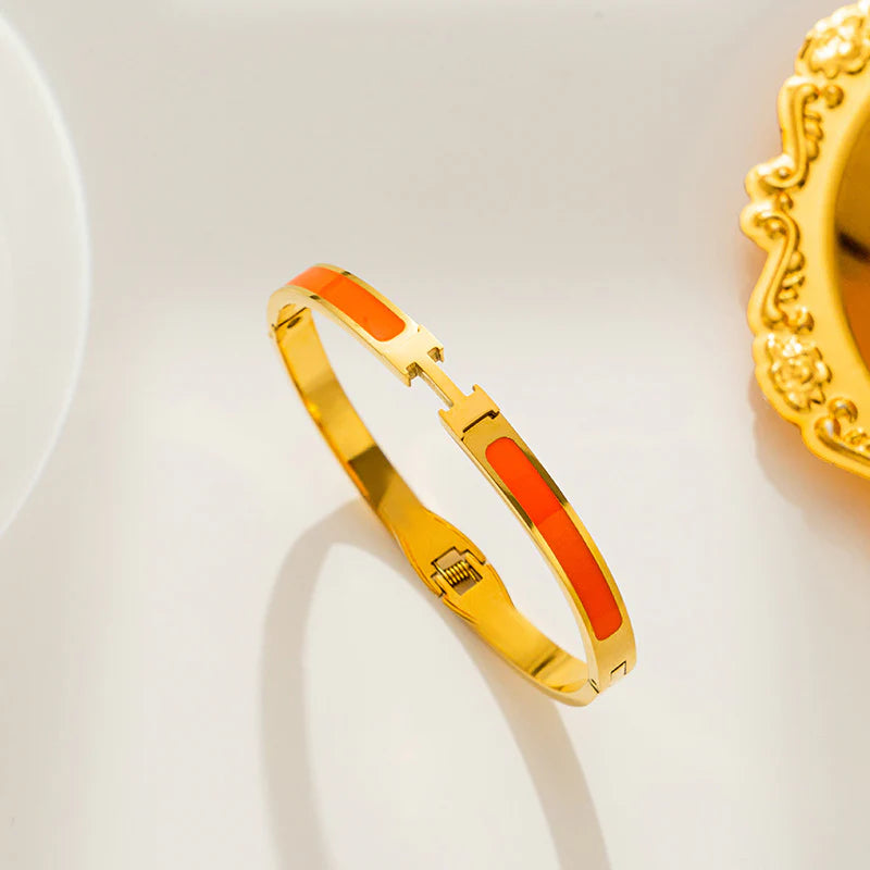 Bracciale in Acciaio Inossidabile con Placcatura in oro 18K nella variazione GOLD/Orange