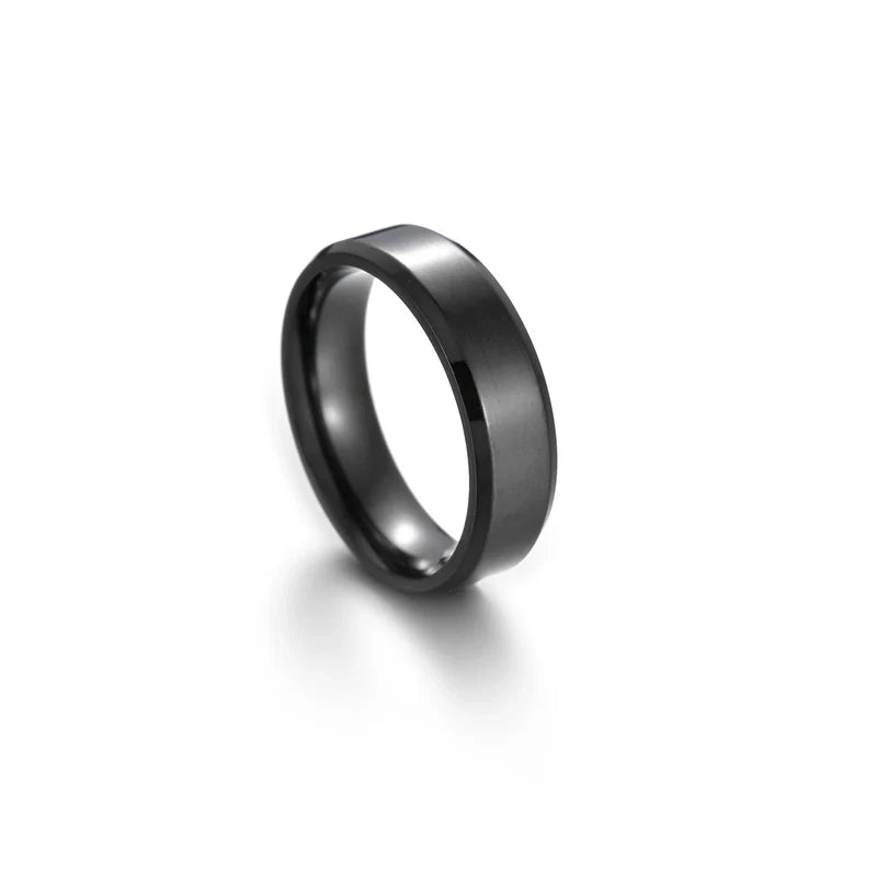 Anello Uomo in Stainless Steel Lucido/Satinato Black