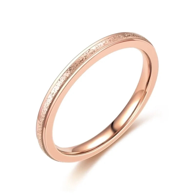 Dünner U-förmiger Ring aus Edelstahl Roségold (2 mm)